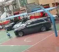 Little kid playing on his bike crashed by stupid female driver 