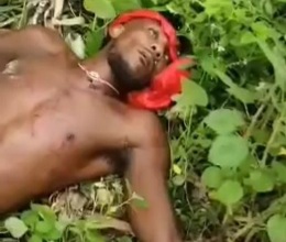 Gang leader Last gasps of air after getting shoot by Haitian police