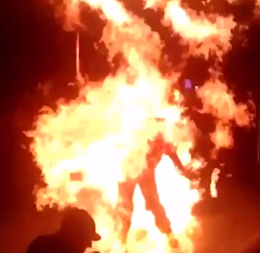 Performer Catches Fire during the Show