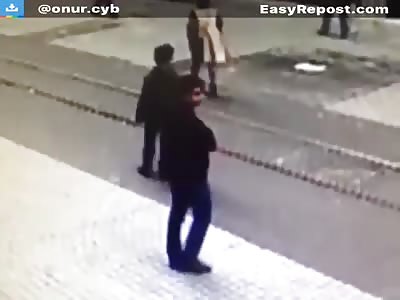 Moment of the Suicide Bomber Going Off in Istanbul 