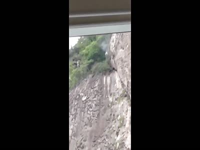 Thug Falls From Top of a Cliff after Getting Shot by  the Police