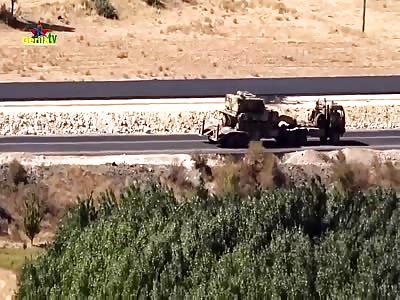 Rebel Fighters Detonate IED Buried Under Road Killing Turkish Soldiers Travelling in a Jeep