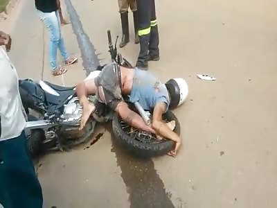 Final Moments of Motorcycle Rider with Broken Bones and a Twisted Body