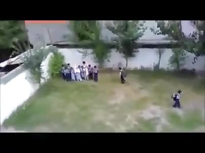 Violent School Teacher and a Group of Kids