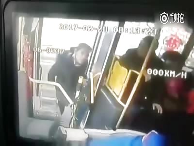 Woman Getting off a Bus Gets Hit by a Passing Car