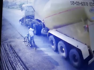 Cyclist Run Over by Truck
