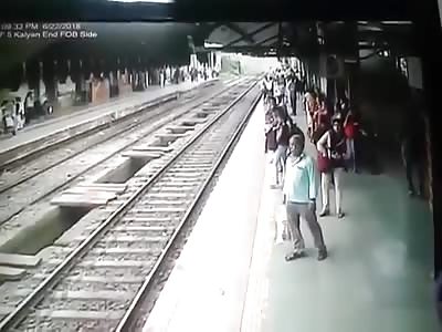 Man Commits Suicide by Jumping in Front of fast Moving Train. Skip to :35
