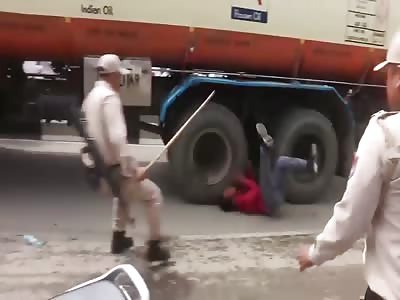 Student Getting Run Over by Truck During Protest