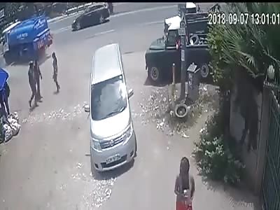 Man Getting Smashed in the Head During Robbery