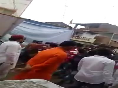 Balcony Collapses and People Falling to Ground During Procession