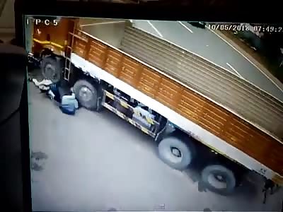 Two Guys Getting Run Over by Truck