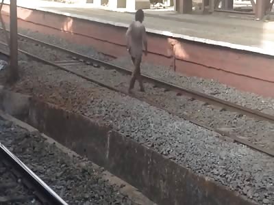 Crazy Beggar Hit by Train. Skip to :54