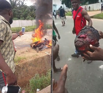 Police Officer Beheaded And Roasted by Protesters