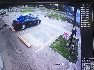 Dramatic Surveillance Video Shows Car Flipping More Than A Dozen Times