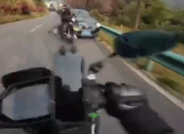 Speeding car horrifically crashed into two moped 