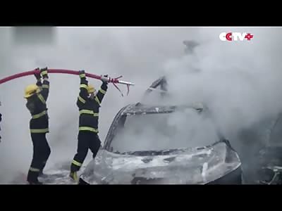 China RTA Dash cam and aftermath 6 dead / 16 injured