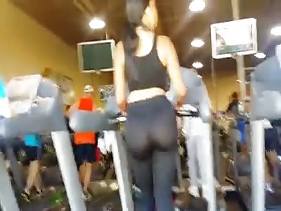Mature lady on treadmill