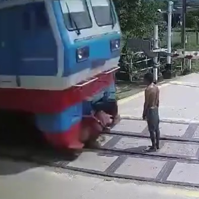 Man Loses Game of Chicken with Train.