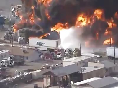 Raw video massive blaze erupts at recycling centre in Phoenix