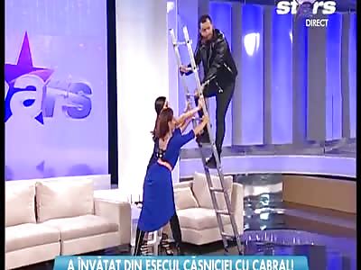 TV Host Ladder Demonstration Fail