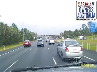 beginner driver completely loses control on a straight road