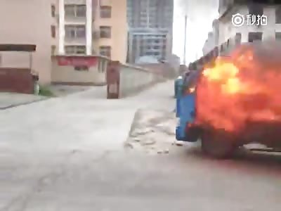 burning truck 