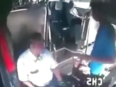 Bus driver beats the shit out of robber 