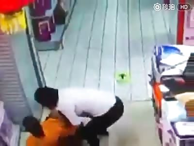 Father sits on son's head after falling backwards