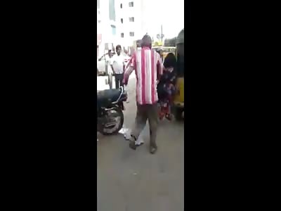  Rickshaw Drags Woman Down Road