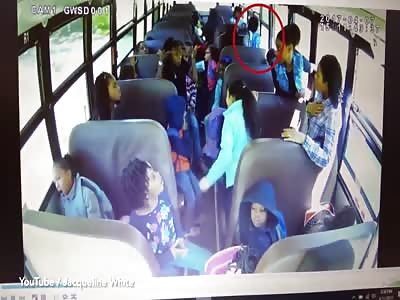 Horror moment boy falls from packed school bus as children scream
