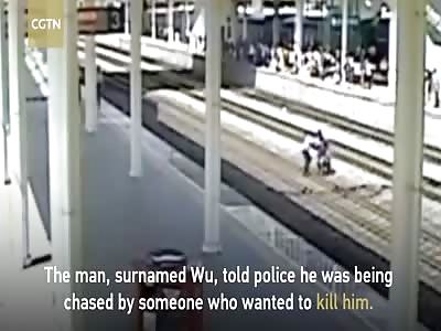 Man jumps on rail tracks, believes being chased by killer