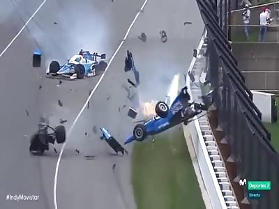 Horrible Accident in Indy 500 Scott Dixon and Jay Howard | 2017