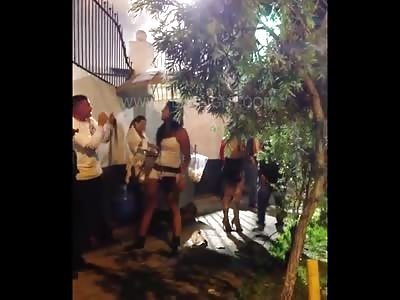 Girl Gets Put In Her Place After Relentlessly Attacking Man Outside Club