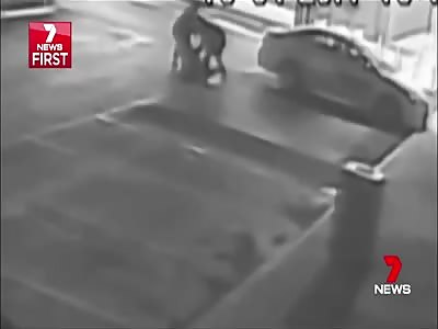 Brutal moment taxi driver is pushed to ground & whipped with belt