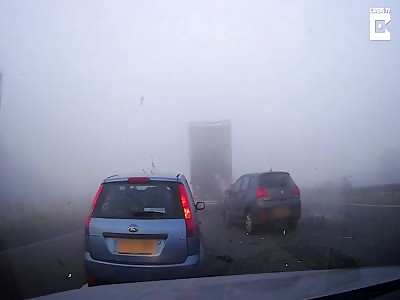 Dashcam Captures Shocking Motorway Pile-Up In Fog