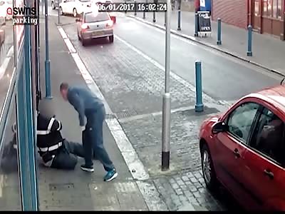 fuming thug hurled a traffic warden to the ground