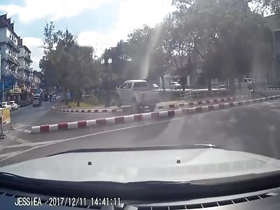 Out of Control Driver Lands in Moat 