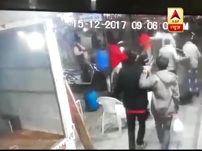 Man attacks another with sword; incident captured on CCTV camera