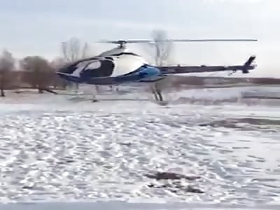 Helicopter taking off crash...