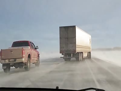Semi Truck on Icy Roads