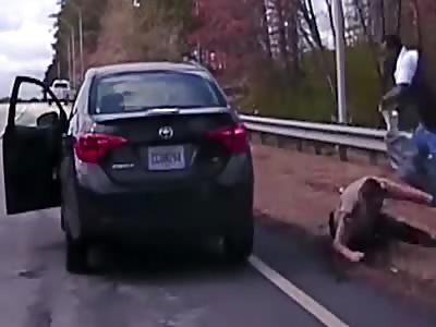 Cop gets wrestled to the ground and hit with car before suspectâ€™s arrest