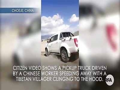 Chinese Worker Rams Tibetan Protester with Truck