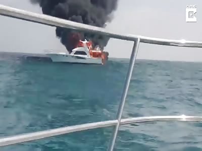 Family Rescued After Their Boat Bursts Into Flames