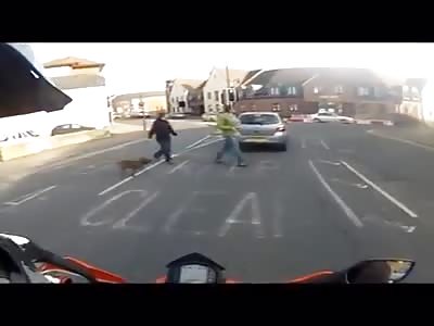 fucking blind driver hit pedestrian