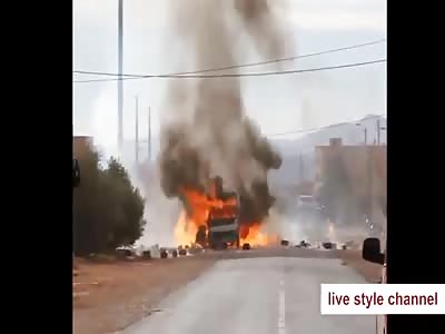 Multiple Explosions From a Truck Full of Gas Bottles (Aftermath Includ