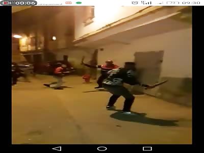 machete fight in Moroccan street