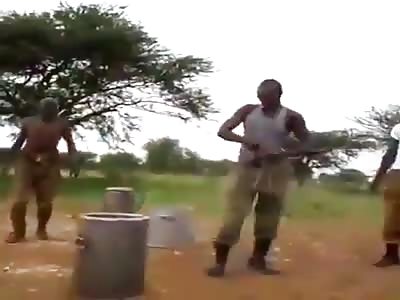 How african army serve dinner.