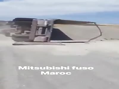 shocking accident in morocco the driver stuck in his truck