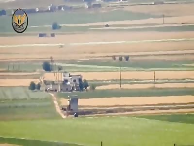 Destroying vehicle of Syrian regime with an anti-tank missile