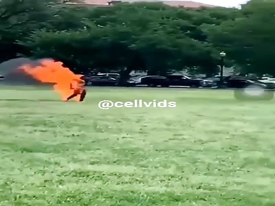 Terrifying Man Set Himself On Fire On the Ellipse Park Near White House In Downtown Washington D C
